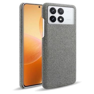 Imagem de Capa para Xiaomi POCO X6 Pro,Capa desenhada em lona,Case Protetora Ultrafina com Empunhadura Macia,Design em Tecido Antichoque e Antiarranhões-Gray