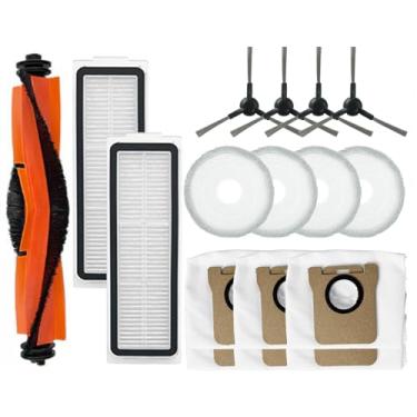 Imagem de HUAYUWA Kit de acessórios para aspirador de pó compatível com Xiao-Mi X20 Max/X20 Pro, peças de reposição para aspirador de pó e limpador de esfregão (1 escova principal + 4 escovas laterais + 2