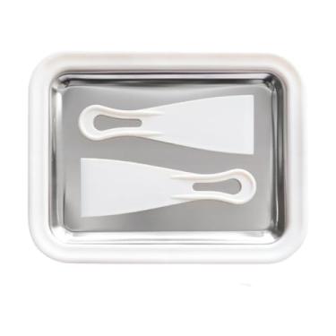 Imagem de DimyFew Placa de sorvete de sorvete de sorvete com 2 espátulas Máquina de iogurtes para servir macio, Branco
