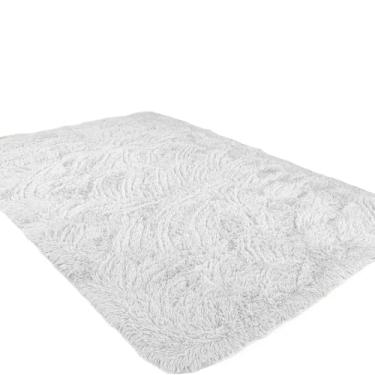Imagem de Tapete Sala 1,50 X 1,00 Peludo Shaggy Macio Quarto Felpudo Cores(Branco)