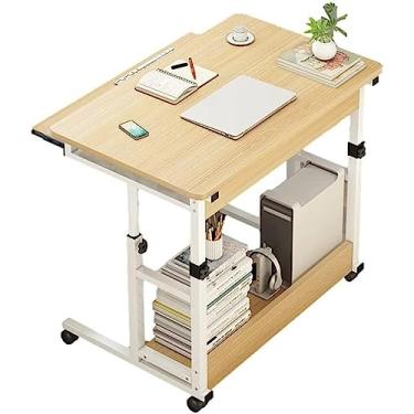 Imagem de Mesa com suporte para laptop com altura ajustável e suporte para laptop – estação de trabalho com rodas móveis para PC e notebook – tamanho único