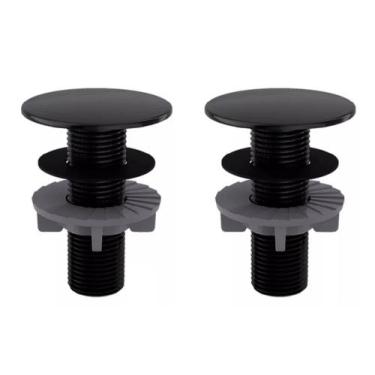 Imagem de 2 Tampa Tampão Tapa Furo Plug 1/2 Lavatório/ Bidê/ Pia/ Cuba Preto. - 