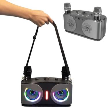 Imagem de Caixa de som multifuncional Owl - Canto, reprodução de música, sistema de PA, microfones duplos, ferramentas de aplicativo, 5 efeitos sonoros, bateria de 3 a 4 horas, design portátil com luzes LE