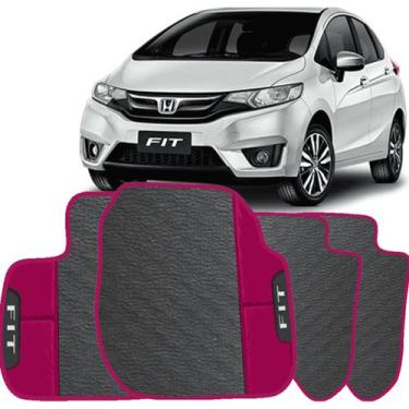 Imagem de LINDO JOGO TAPETE 4 PEÇAS CARRO AUTOMOTIVO  NA COR ROSA  Honda Fit 201