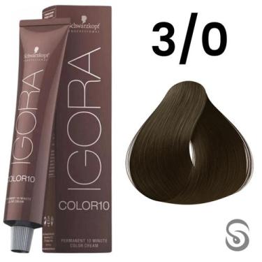 Imagem de Schwarzkopf Igora Color10 Coloração 10 3/0 Castanho Escuro 60ml, UNICA