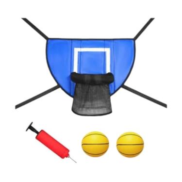 Imagem de Dynwave Mini trampolim, cesta de basquete, suporte de basquete, treinamento ao ar livre para crianças e adultos, acessórios leves para trampolim, Azul