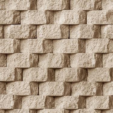 Imagem de Papel De Parede Vinilico Tijolinho 3d Marfim.