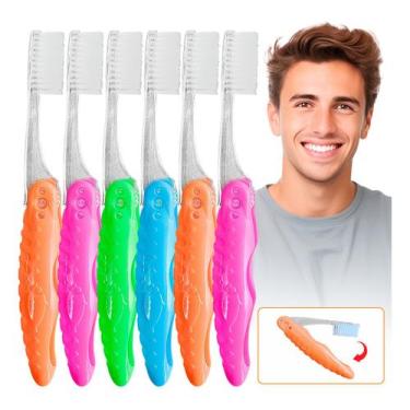 Imagem de Kit 6 Escovas De Dente Revolution Para Viagem Dobravel Macia - Sunny