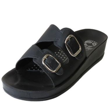 Imagem de Sandália Feminina Ortopédica com Fivela Webe Flex Preto, Preto, 36
