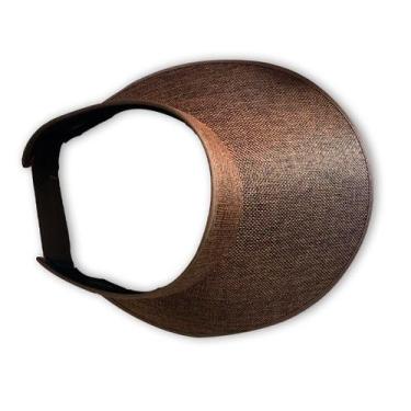 Imagem de Chapéu Viseira Praia Feminina C/ Elástico Aba 12 Cm Marrom - NS