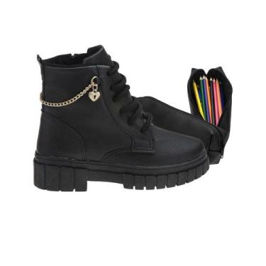 Imagem de Botinha Coturno Infantil Tam 20 ao 34 - Coturno Black Country + Estojo