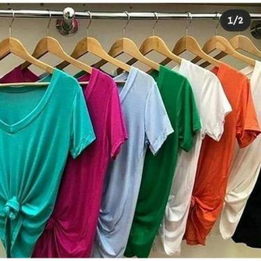 Imagem de Blusa malha podrinha decote v feminina manga curta - Filó Modas, p, La