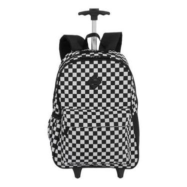 Imagem de Mochila Escolar Carrinho Sestini Rolling Grande Xadrez