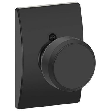 Imagem de SCHLAGE Puxador de porta F170-BWE-CEN Bowery único com rosa decorativa do século, preto fosco