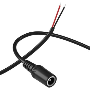 Imagem de DC Female 2.1mm x 5.5mm Power Jack Adapter Barrel Plug Socket Cable for CCTV IP Security Camera,DVR,HDVD,Car Rearview Monitor System Video,LED Strip Light,Low Voltage DC Pigtail Bare Wire Cord