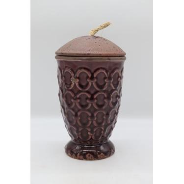 Imagem de Vaso Decorativo De Cerâmica Alto Relevo Com Tampa