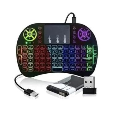 Imagem de Mini Teclado LED Bluetooth Wireless Receptor USB