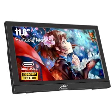 Imagem de Kenowa Monitor Portátil De 11,6 Polegadas, Tela Hd 1366X768P, Pequeno Hdmi Com Dois Usb C/Hdmi, Externo Para Laptop, Pc, Telefone, Mac, Ps4/5, Xbox