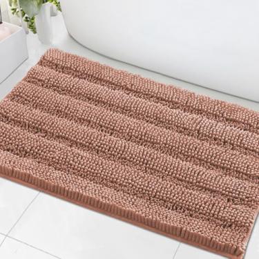Imagem de H.VERSAILTEX Tapetes De Banho Para Banheiro Antiderrapante Extra Grosso Chenille Listrado Tapete De Banho 24" X 36" Absorvente Antiderrapante Fofo Macio Felpudo Tapetes Laváveis Secagem Rápida Tapet