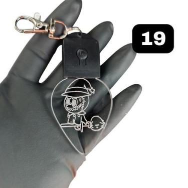 Imagem de Chaveiro Boneco Labubu Acrílico Led Rgb Recarregável 7 Cores - Lualki 