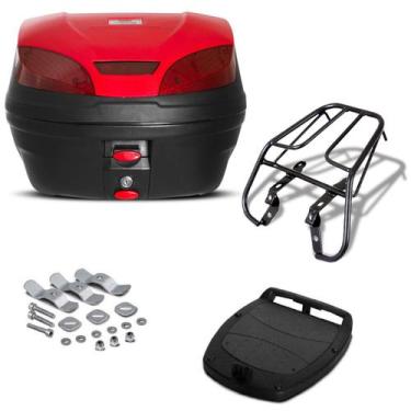 Imagem de Bau 30 Litros Pro Tork Smartbox 3 + Bagageiro Titan 95/99, VERMELHO, Ú