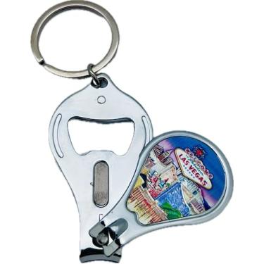 Imagem de Chaveiro Lembrança de Las Vegas, Combo Cortador de Unhas e Abridor de Garrafa, Construção de Metal (Horizonte)