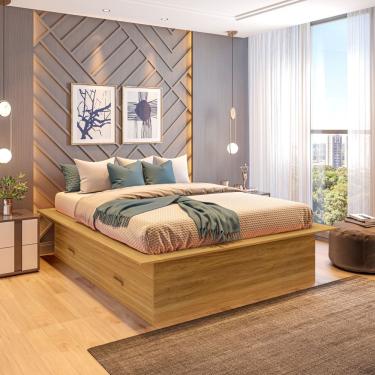Imagem de Cama Box Casal Essenza 04 Gavetas Freijó
