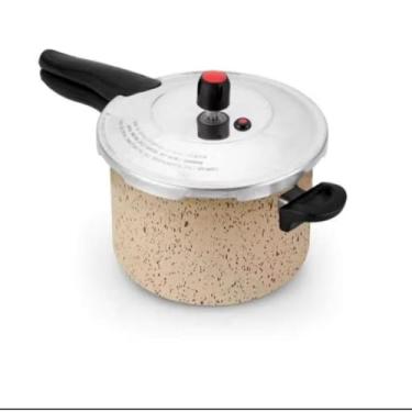 Imagem de Panela De Pressão 4.5 Litros Antiaderente Fechamento Externo Inox Praticidade No Preparo De Refeições(bege)
