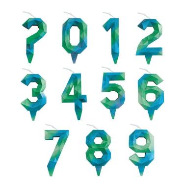Imagem de Vela De Aniversário Diamante Verde E Azul Modelo ?