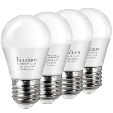 Imagem de Lâmpada LED Landuos A15 de 3 W (equivalente a 25 W) 2700K E26, pacote 