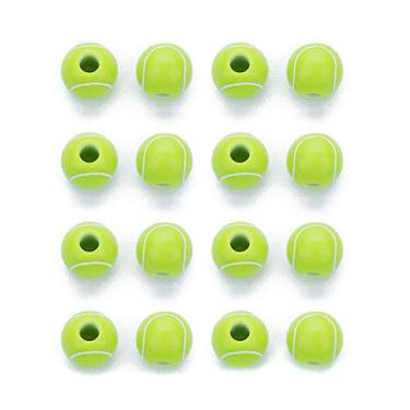 Imagem de 100 contas esféricas redondas contas de plástico acrílico 4 mm orifício interno para fabricação de joias (contas de tênis-11 mm)