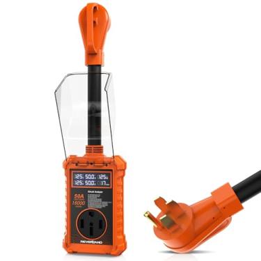 Imagem de NEVERLAND Protetor contra surtos de RV 50 Amp – Upgrade Smart 16000 Joules Rv Proteção contra surtos, protetor de surto à prova d'água para trailers de viagem, analisador de circuito RV com