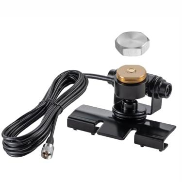 Imagem de Eifagur Suporte Hatchback de antena NMO ajustável com tampa de montagem NMO UHF PL-259 macho 5 m cabo para veículo, caminhão, carro, amador, móvel, rádio GMRS sem instalação