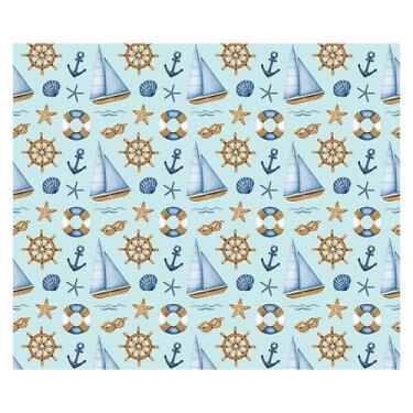 Imagem de Papel de Parede Adesivo Infantil Marinheiro Náutico Quarto Menino - 64