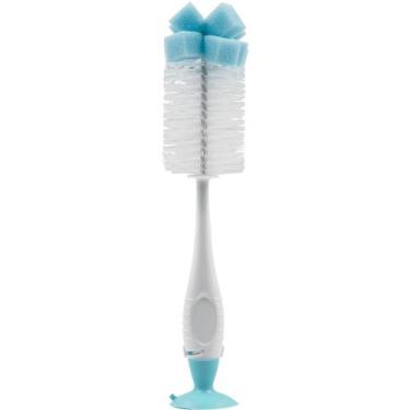 Imagem de Escova mamadeira e bico com ventosa azul - Buba