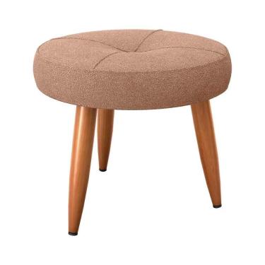 Imagem de Puff Baixo Decorativo Para Descanço Havana Matrix Boucle Marrom