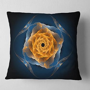 Imagem de Designart Blue Nautilus Shell Pattern' manta contemporânea sala de estar, sofá, enchimento de almofada de alta qualidade + capa de almofada impressa em ambos os lados 45,72 x 45,72 cm