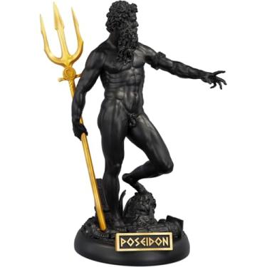 Imagem de Estátua Poseidon Deus Grego - Estatueta Netuno - Versão 3 (Cor Aurum Noctis)
