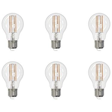 Imagem de Lâmpadas de filamento LED Laborate A19 reguláveis, 7 W = 60 W, 2700 k, vintage, lâmpadas em forma de E26 A, 800 lúmens, 120 V, lâmpada de filamento de LED transparente antiga para casa, banheiro