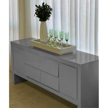 Imagem de Bandeja Grande Vidro Branco Decoração Luxo 60X35