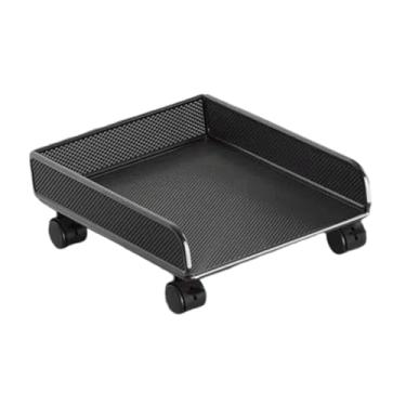 Imagem de ＫＬＫＣＭＳ Cesta de armazenamento com rodinhas, organizador de banheiro, rack de armazenamento resistente, organizador embaixo do armário para quarto, Black L