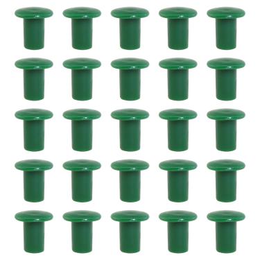 Imagem de heyous 25 peças de PVC verde cerca externa tampa protetora 30 x 30 mm cana de jardim protetor de vara de bambu