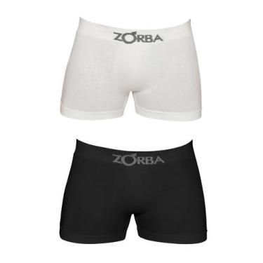 Imagem de KIT/2 Cueca Boxer Zorba 632781 Seamless Algodão T. P/GG, M, 27, Branco