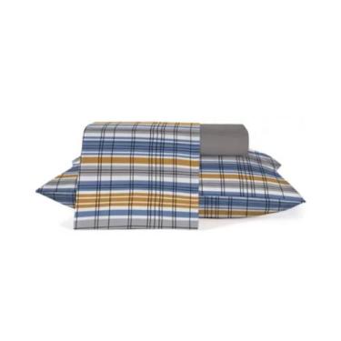 Imagem de Jogo De Cama Casal 120 Fios 4 Peças Teka Crystal - Abissal