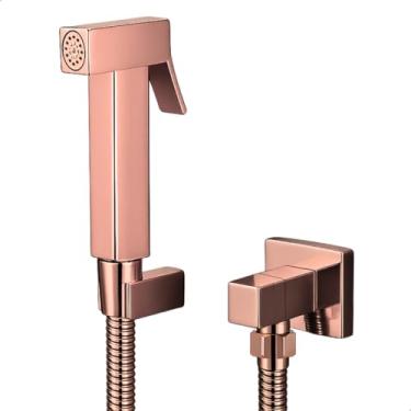 Imagem de SOFTINOX Ducha Higiênica Rose Gold Completa em Metal para Banheiro – Registro 1/4 de Volta com Pastilha Cerâmica, Mangueira 120cm, Gatilho Ergonômico e Acabamento Premium Luxo