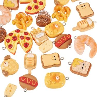 Imagem de Craftdady Pingentes de comida em miniatura de resina de plástico para lanches pingentes de suco de bebida de gelo, garrafa fofa, chaveiro, berloques, enfeite para pendurar enfeites para artesanato