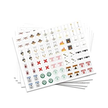 Imagem de GOMAKERER Pacote com 400 etiquetas adesivas de interruptor de luz, 21 designs transparentes adesivos de identificação de interruptor multicoloridos para casa, negócios, cozinha, uso escolar, 0,6 x 0,6
