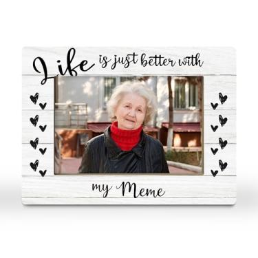Imagem de CGBHW Porta-retrato Meme Gifts, Grandmother Memaw, presentes de netos, netos, melhor presente de avó de todos os tempos para mamãe, avó, mulheres, porta-fotos, 10 x 15 cm, horizontal para exibição de