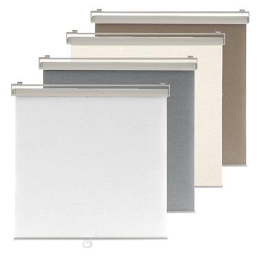 Imagem de Ajadeblind Persianas blackout sem fio com tecido jacquard e estilo de linho, persianas térmicas e com bloqueio de UV para casa, escritório, quarto (linho branco marfim, 61 cm x 183 cm)