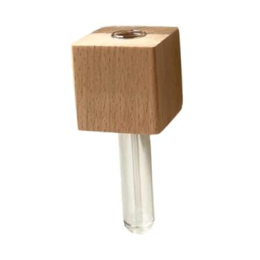 Imagem de XLWLLNJ Mini Vaso, Enfeite de Geladeira, Suporte de Madeira, Arranjo de Flores Fofo, Vaso de Tubo de Ensaio para Porta, Quarto, Armário, Decoração, Marrom Claro, Tamanho real